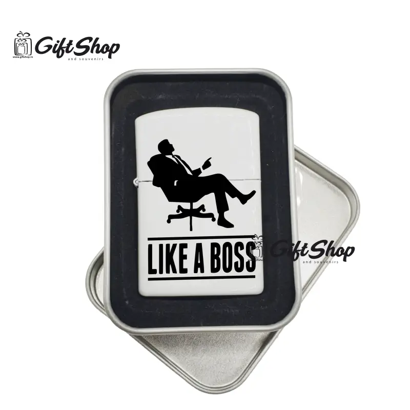 Like a boss, bricheta metalica gravata laser cu mesajv